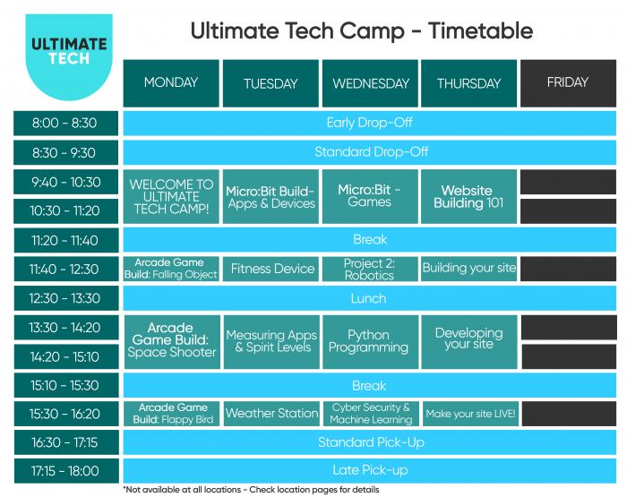 Ultimate Tech Timetable 2022