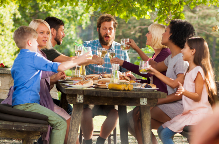 Family having a BBQ