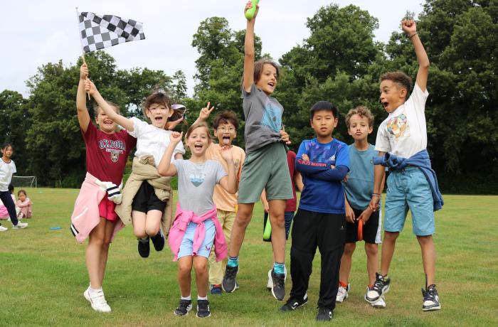 Children jumping the air excitedly