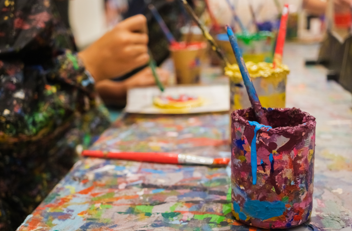 Children doing firework art