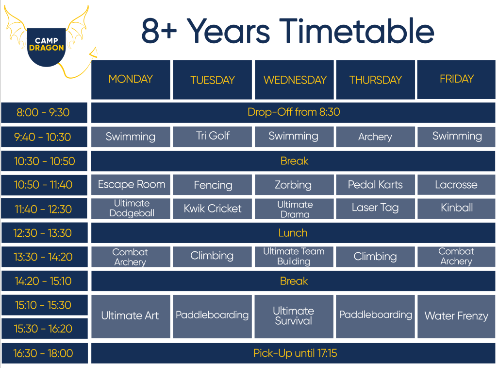 Example timetable