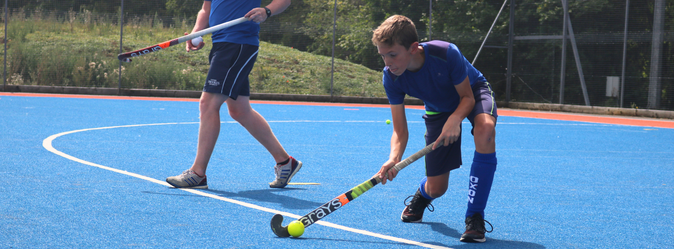 Boy playing hockey