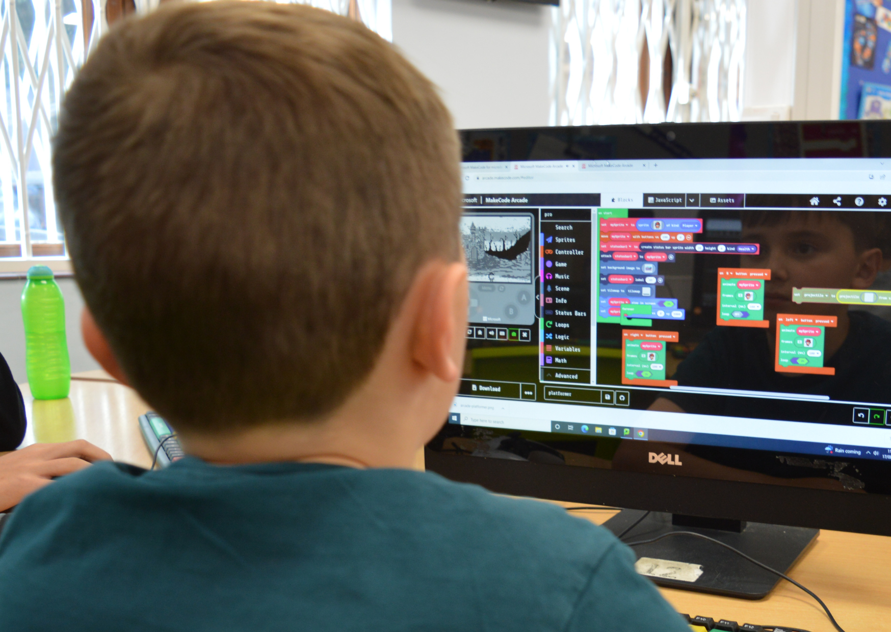 Boy at a computer screen