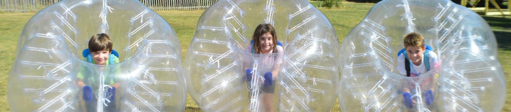 Children in zorbs