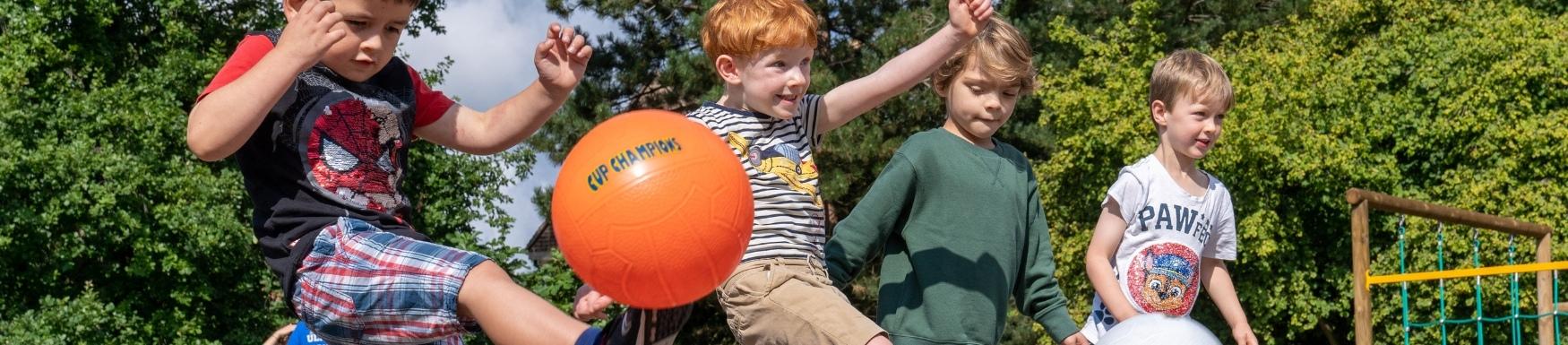 Children playing football