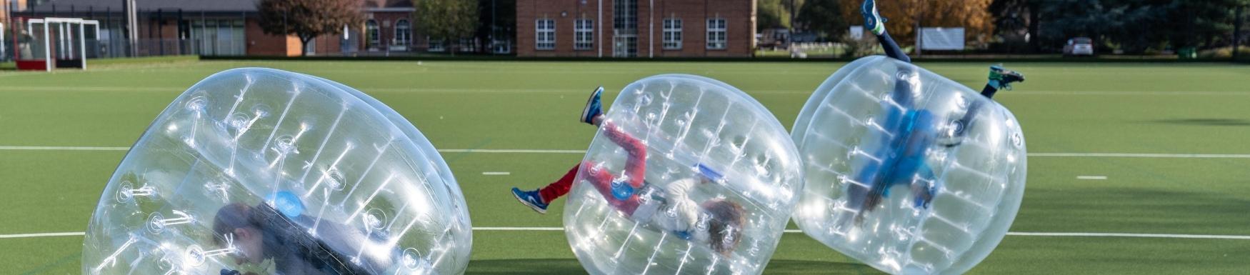 Children in zorbs